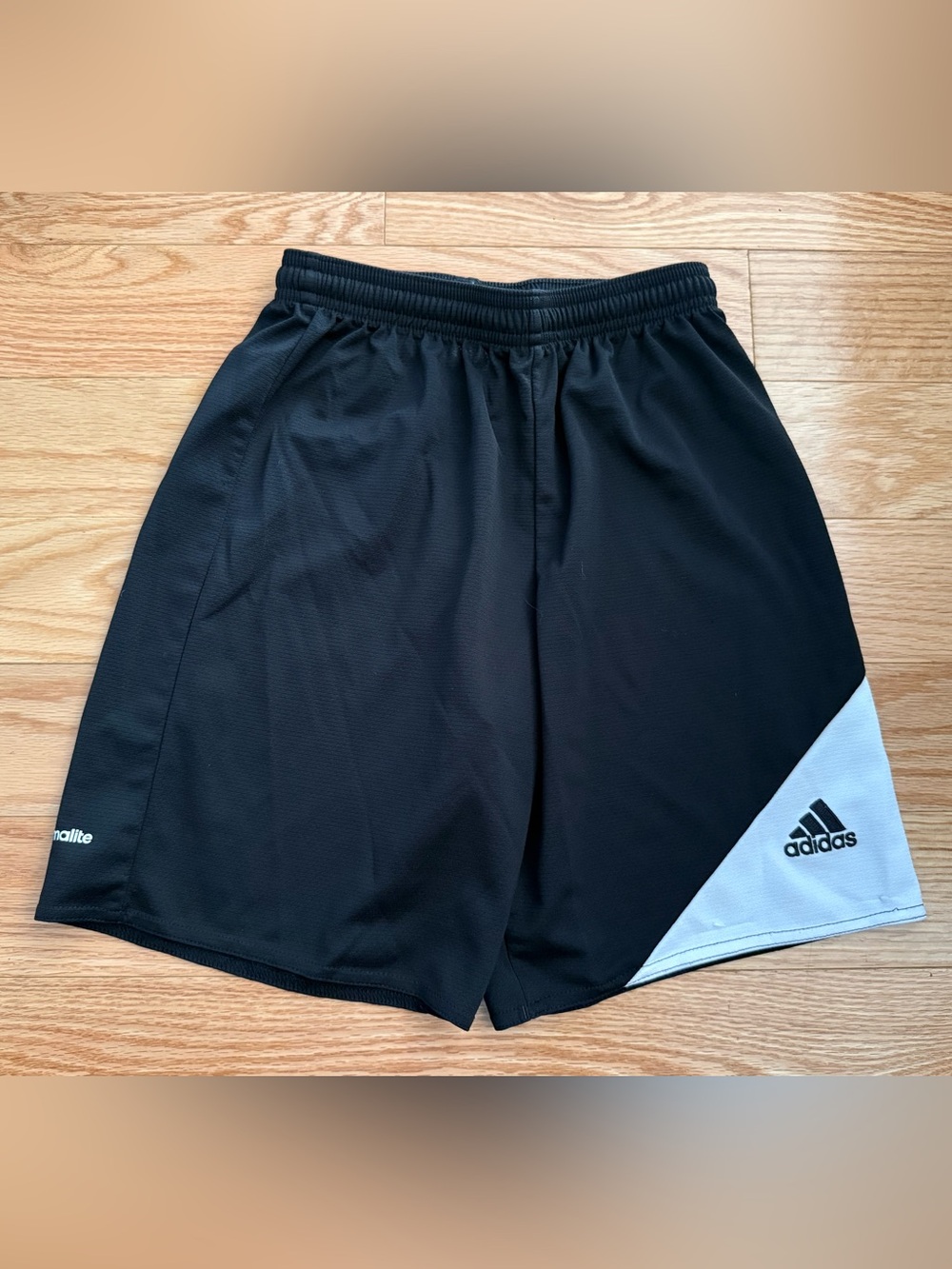 Adidas climalite black and white soccer kit uniform shorts YM